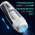 7 stoßende & vibrierende Stimulationsmodi, männlicher Masturbator Cup, realistischer 3D-Ärmel für männliche Masturbation, Penistraining, 18+