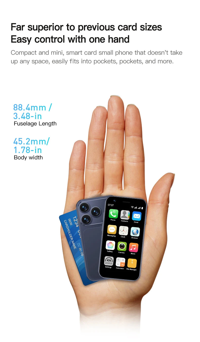 SERVO 18SE MINI 3G Pocket-Smartphone Android System Google Play 16GB ROM 2MP Kamera WiFi Super kleine Smartphones 2 SIM Standby