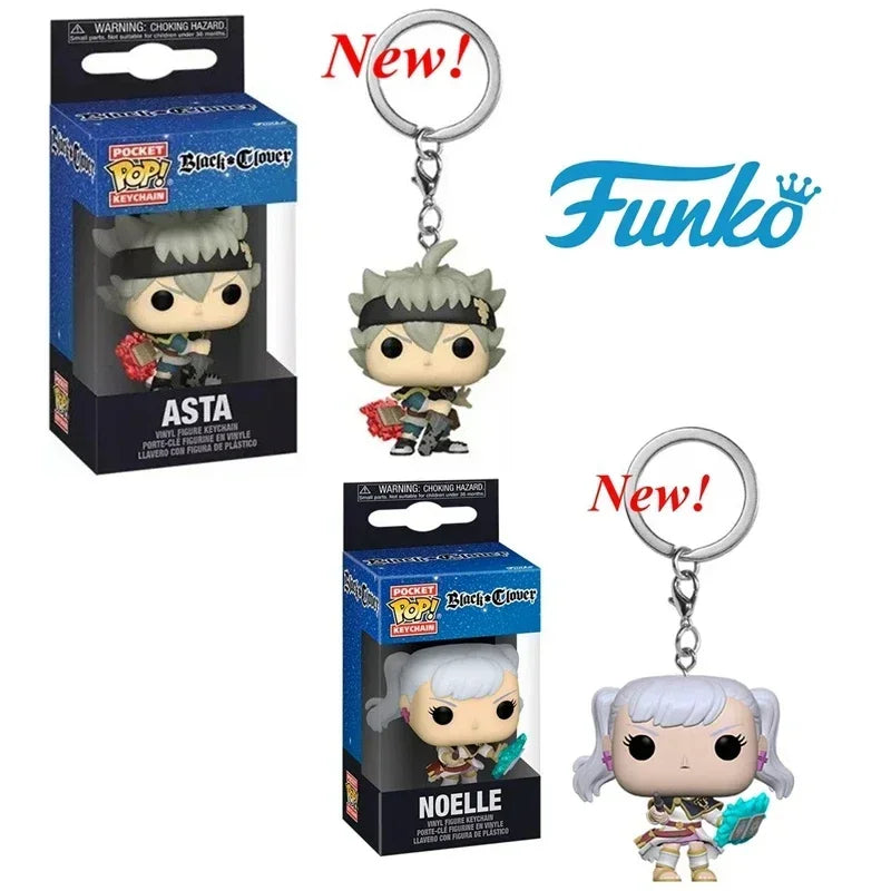 NEUESTE Ankunft FUNKO mit Box Schlüsselanhänger Black Clover Asta Noelle Yami Vinyl Actionfigur Schlüsselanhänger Sammlerstück Modell Spielzeug