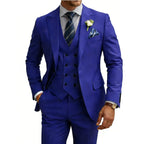 Herren 3-teiliger Slim Fit Anzug für Herren Zweireiher Hochzeits- Abschlussballanzug Formeller Business-Dinner-Smoking