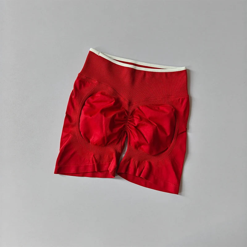 2-TEILIGER Yoga-Anzug Nahtlos mit Brustpolster Enge Sport-BHs und High-Waist-Shorts zum Draußen Tragen, Laufen, Training, Fitness, Yoga-Set