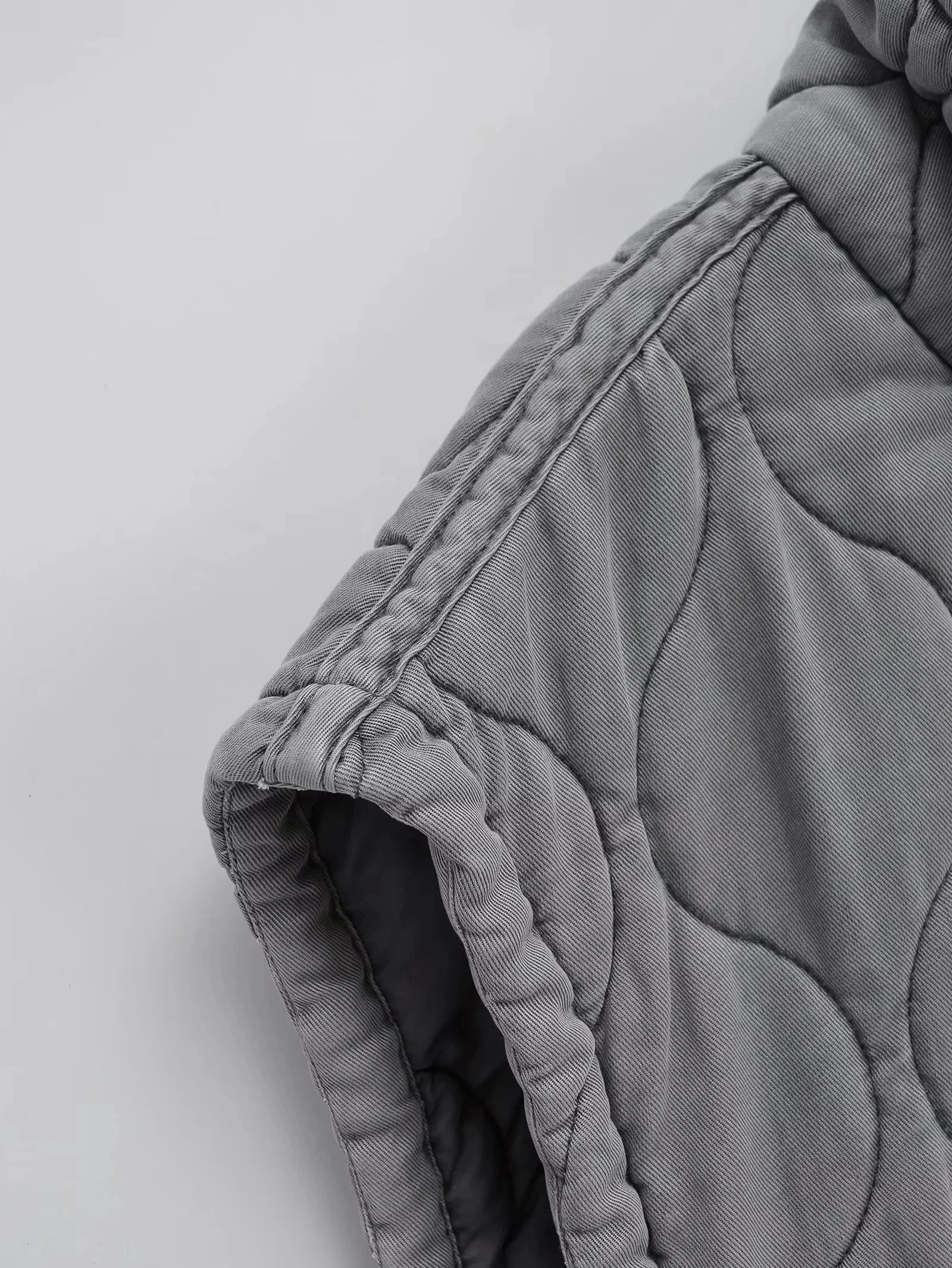 Herbst Winter Damen Stehkragen Leichte Ärmellose Baumwollweste Damen Taschendekoration Tanktop