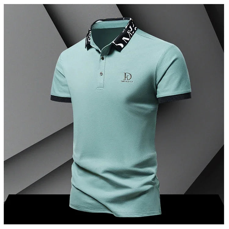 Sommer Herren-Poloshirt modisches Eisseide schnell trocknendes Kurzarm-T-Shirt einfarbig locker sitzendes Businesskragen-Oberteil