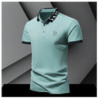 Sommer Herren-Poloshirt modisches Eisseide schnell trocknendes Kurzarm-T-Shirt einfarbig locker sitzendes Businesskragen-Oberteil