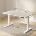 Devoko elektrischer höhenverstellbarer Schreibtisch 120 × 60 cm mit Monitorständer Ergonomischer Sitz-Steh-Schreibtisch (Weiß)