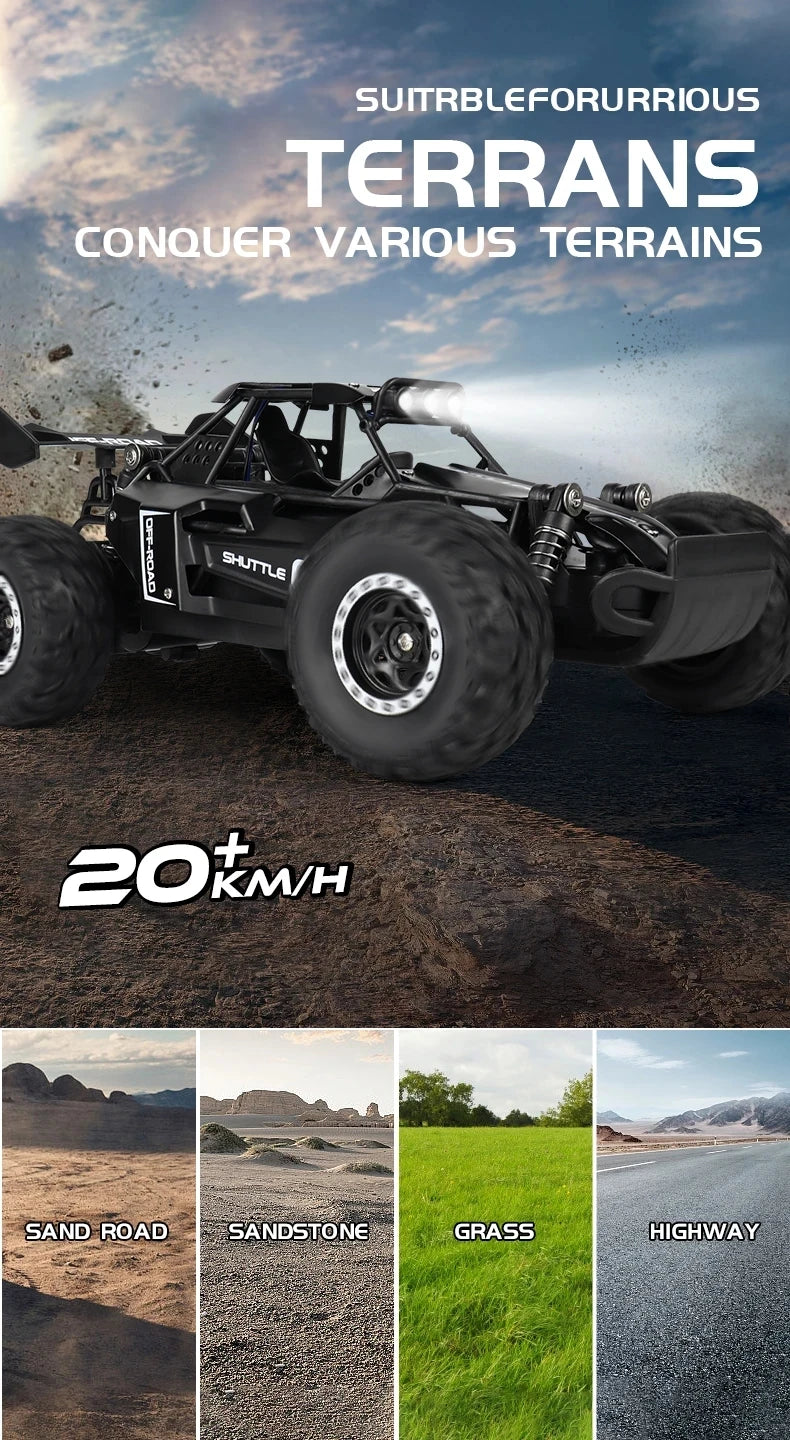 Oike RC-Car 1:16 Modell mit LED-Lichtern Funkferngesteuertes Offroad-Kletterfahrzeug Outdoor-Autos Drift-Rennspielzeug Jungen Geschenke