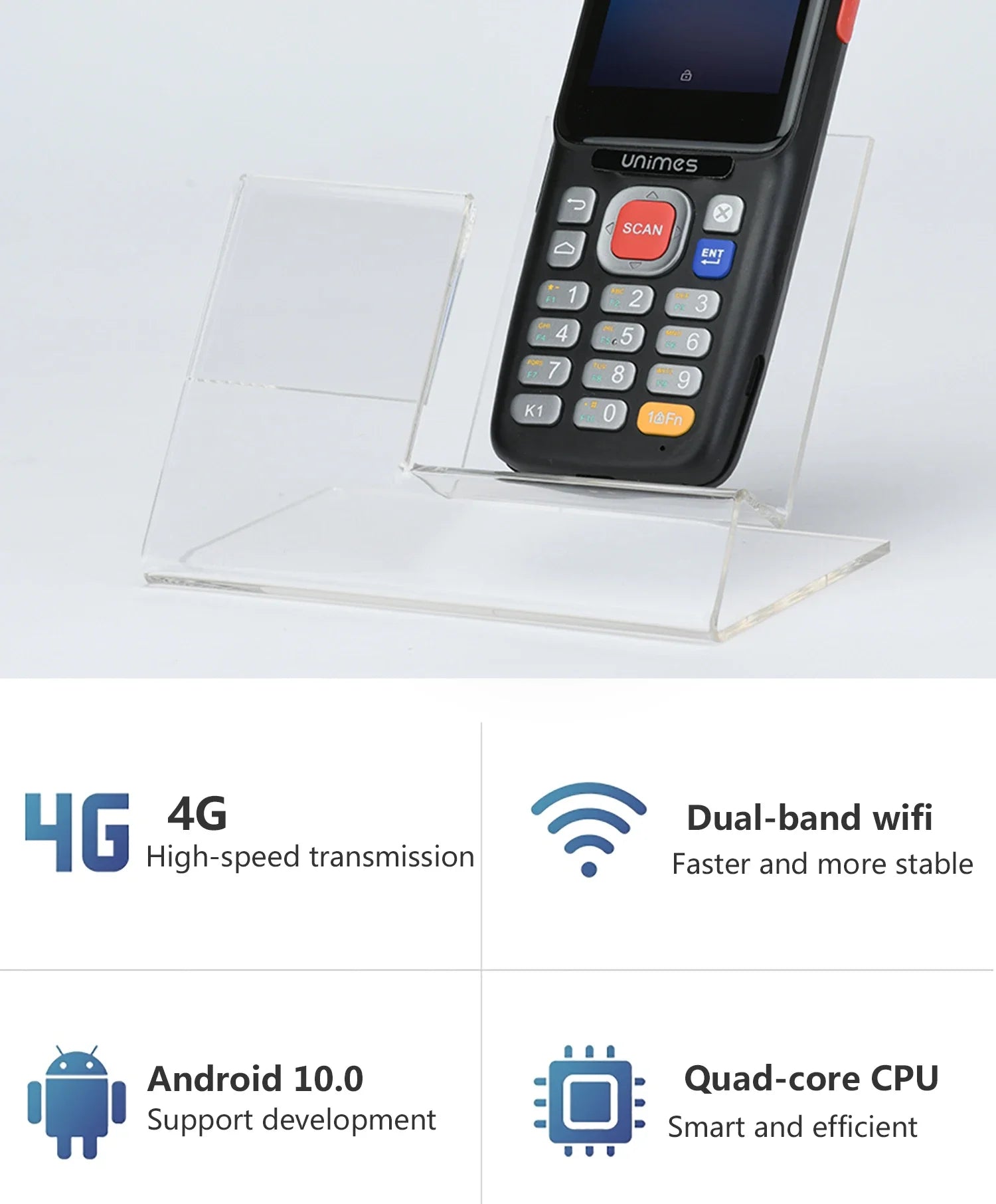 Unimes U52 Industrielle PDAs BT Barcode-Scanner WLAN Handheld-RFID-Terminal Mobiler Computer