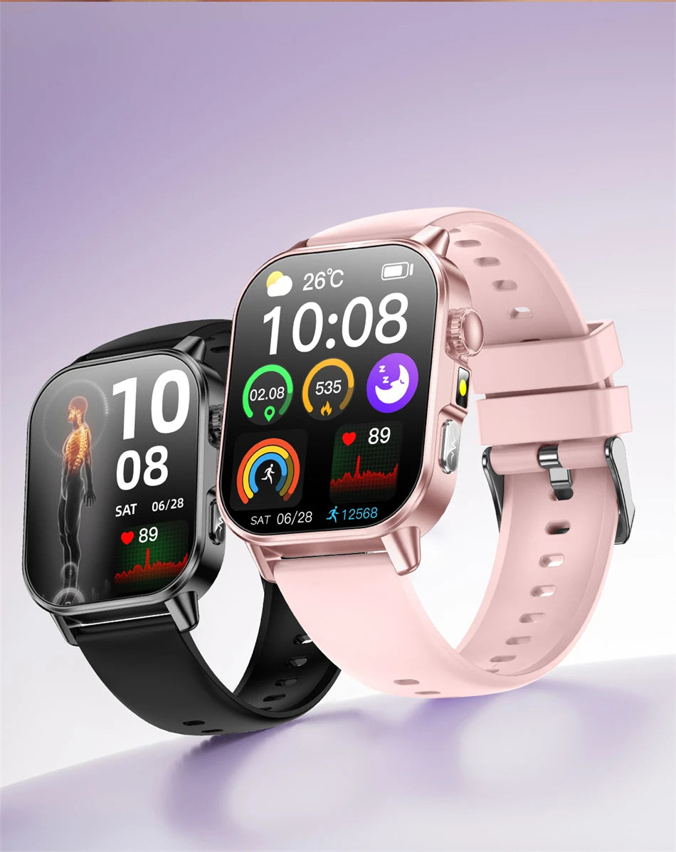 Neue Herren Smartwatch für präzise Gesundheitsdiagnose: EKG, Blutdruck, Blutsauerstoff, Blutfett, Harnsäure, Temperatur, Bluetooth-Anruf