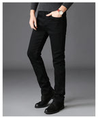 Frühling Herbst Herren Klassische Modemarke Jeans Homme Mann Weiche Stretch Schwarze Biker Maskulino Denim Hose Herrenhosen Overalls