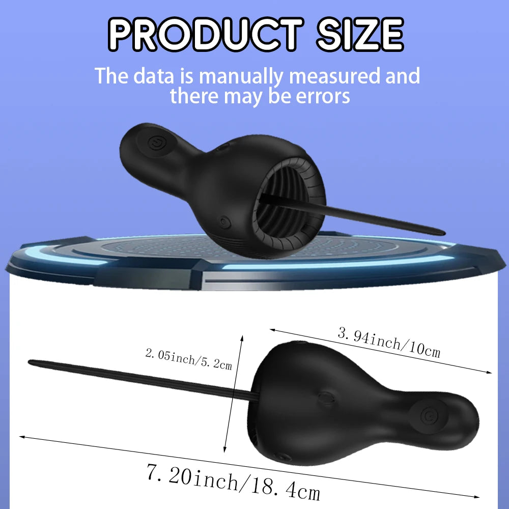 Penis Vibrator, männlicher Masturbator, Harnröhren-Dilatoren, 10-Vibrations-Männer-Stroker, Penistrainer, Eichelstimulator, Sexspielzeug für Erwachsene
