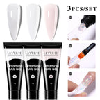 LILYCUTE 15ml Verlängerungsgel-Nagellack-Set Quick Nail Prolong mit Verlängerungsform-Nagelspitzen Acryl-Lösung Maniküre-Werkzeug-Kit