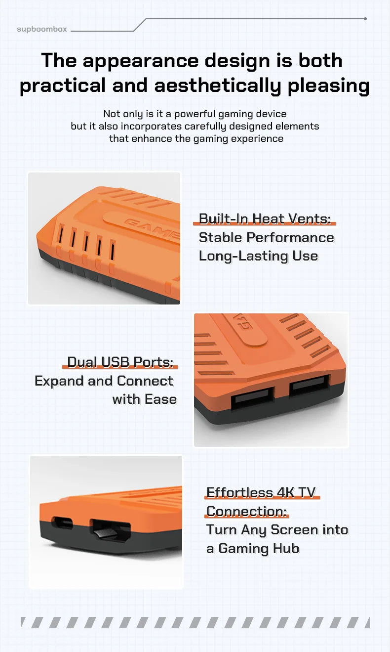 U36 Game-Joystick mit über 50.000 vorinstallierten Spielen, 4K HD-Ausgabe, Retro-Spielekonsole, 3D, über 40 Emulatoren, PSP, PS1
