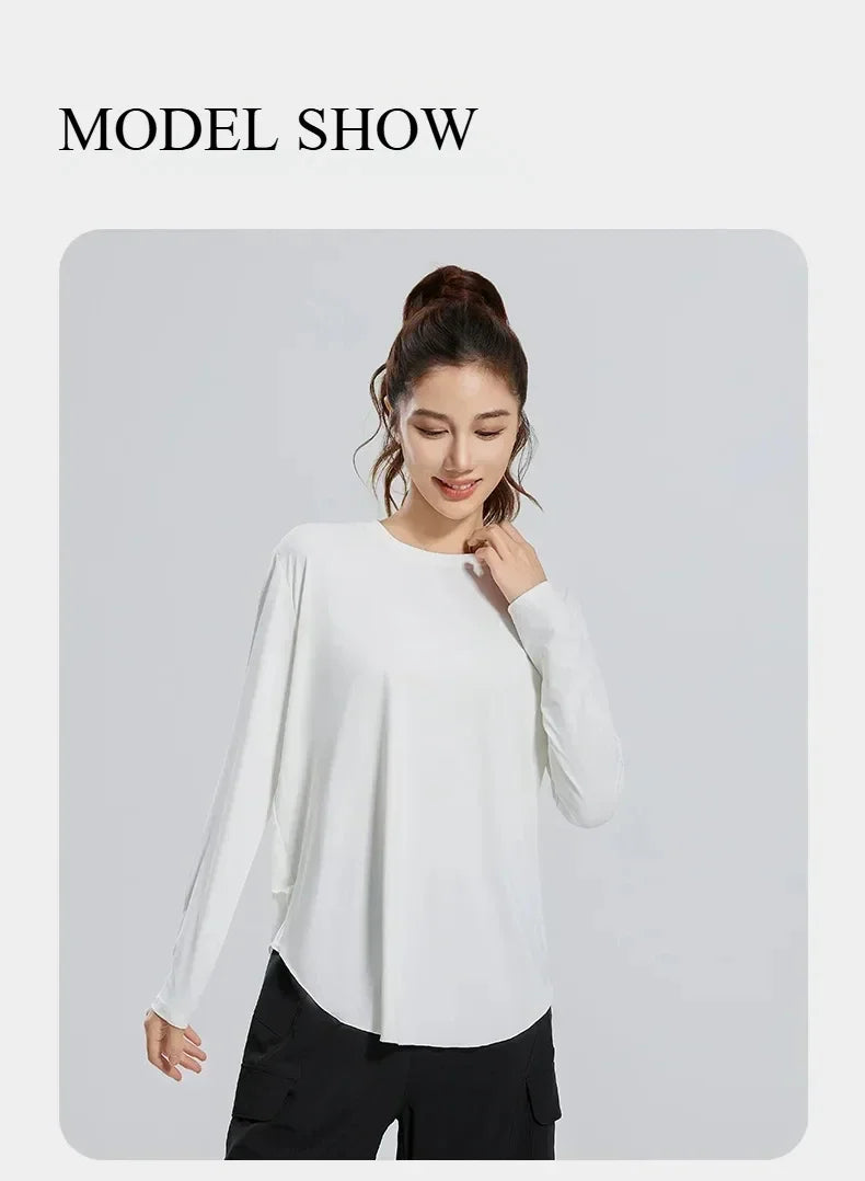 STOUREG Yoga Cover Up, atmungsaktive Sportbekleidung, lockeres Fitness-Shirt, Sport-Tops in großen Größen, kühlendes Sommer-T-Shirt