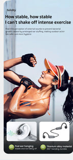 ERAZER XF22 Kopfhörer Bluetooth 5.4 Sport Wireless Kopfhörer Knochenschall-Headsets mit Mikrofon Nackenbügel-Kopfhörer