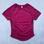 Nahtloses Yoga-Top für Damen Kurzarm Gym Crop Top Leichtgewichtige Yoga-Shirts Fitness-Gym-Shirts Elastische Sport-Shirts