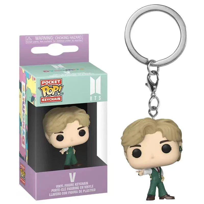 Funko POP Schlüsselanhänger Spielzeug Herren Team Cartoon V JUNG KOOK JIMIN Jin V J-HOPE Pocket Pop Schlüsselanhänger Vinyl Action Figur Sammlung Spielzeug