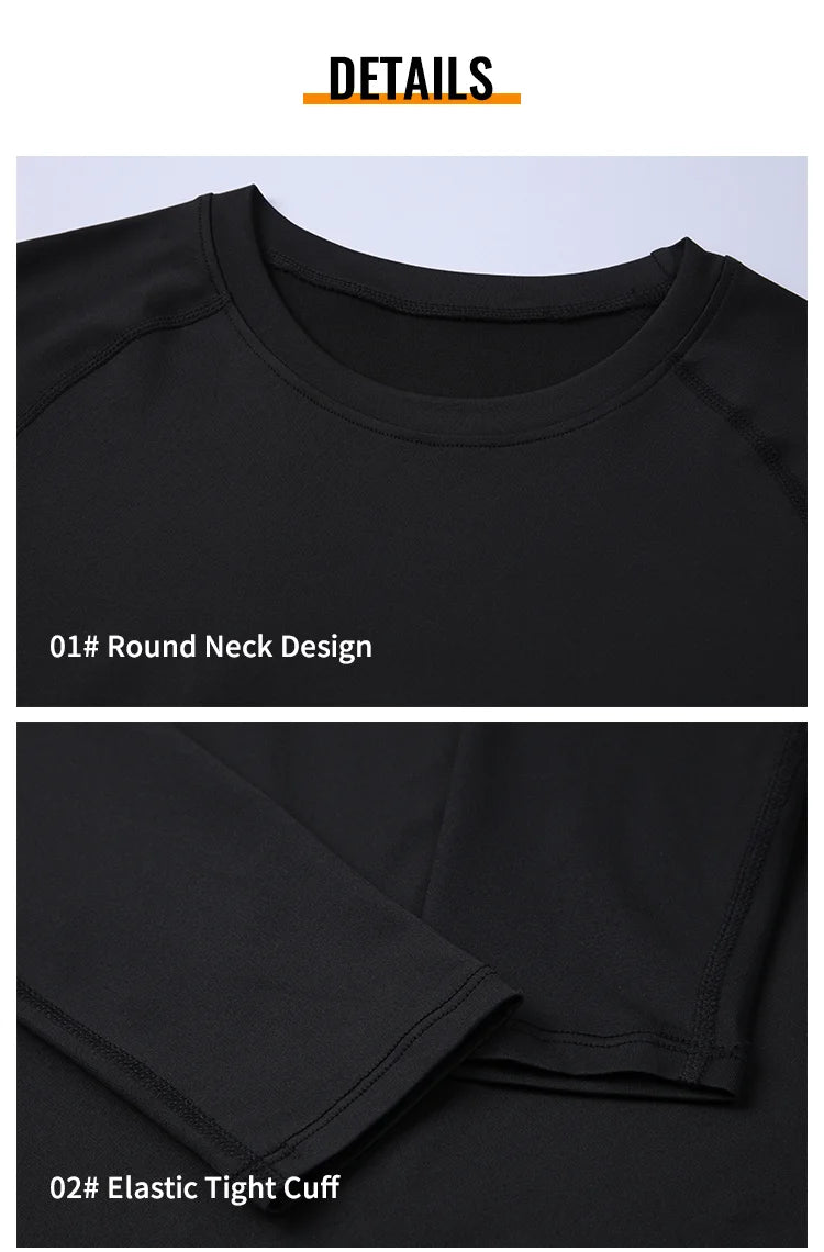 Kompressions-Laufshirt Herren Langarmshirt für Männer Sportbekleidung Schnelltrocknend Fitness T-Shirt Training Workout Muskelshirt
