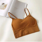 Sexy Damen Tops Rücken Kreuzgurt Tank Top Push Up Lauf Sport BH Atmungsaktiver Weicher Fitness Beauty Einfarbiger Yoga BH
