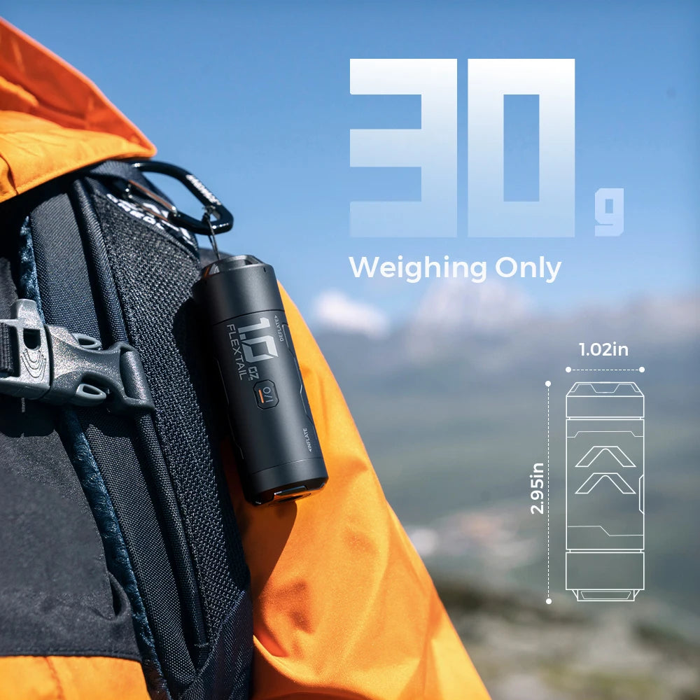 FLEXTAIL ZERO PUMPE – 30g tragbare elektrische Camping-Luftpumpe zum Aufblasen von Isomatten, 1 wiederaufladbarer Akku enthalten
