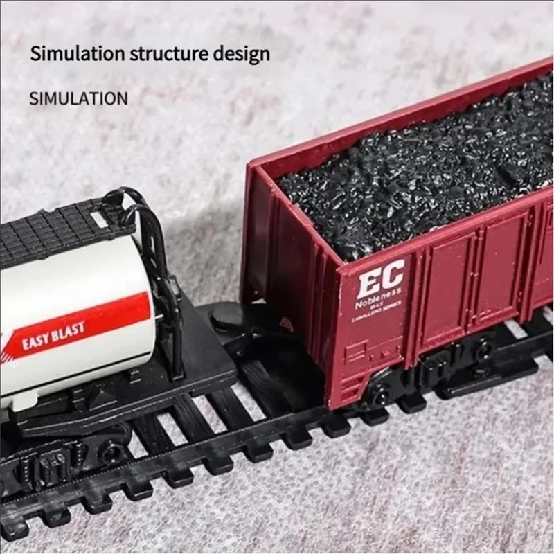 Klassische Eisenbahn Güterzug Spielzeug Elektrische Eisenbahn Schienenset mit Licht Schienen Modell Spielzeug für Kinder Geschenk Kinder Erwachsenen Spielzeug