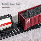 Klassische Eisenbahn Güterzug Spielzeug Elektrische Eisenbahn Schienenset mit Licht Schienen Modell Spielzeug für Kinder Geschenk Kinder Erwachsenen Spielzeug