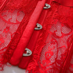 Ellolace Palace Damen Dessous Sets Weidenkorsett String 2-teiliges Set Sexy Heiß Trägerlos Spitze Ausgefallener tiefer V-Ausschnitt Damen Unterwäsche