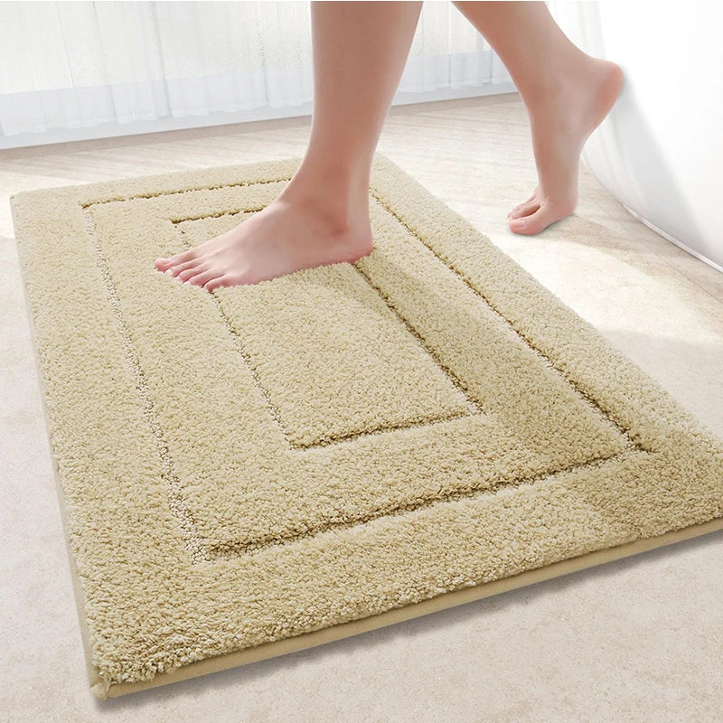 Homaxy Doppelrahmen Velours Badematte Fußmatte Indoor rutschfeste Türmatte Schmutzfang saugfähig Komfortable Badematte