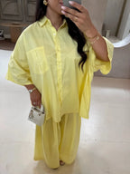 Damen Anzug mit Revers, langen Ärmeln, chic, einreihig, weites Bein, lange Hose, Sets 2026, lässiges, lockeres Outfit für den Alltag