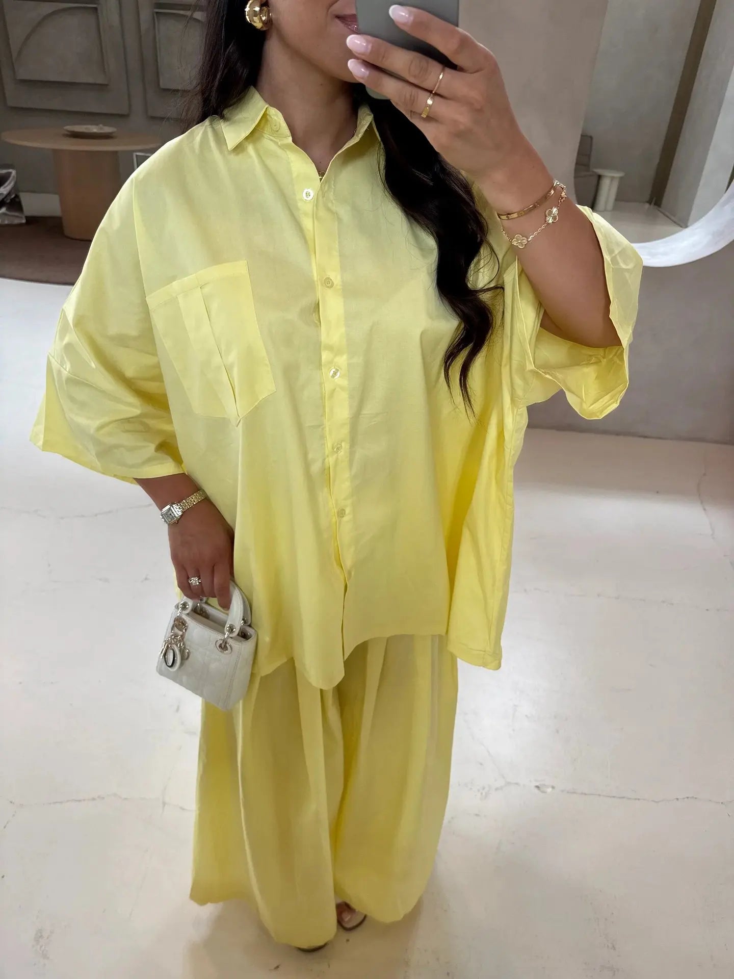 Damen Anzug mit Revers, langen Ärmeln, chic, einreihig, weites Bein, lange Hose, Sets 2026, lässiges, lockeres Outfit für den Alltag