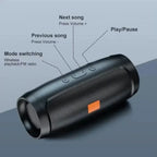 Lenovo TF USB Bluetooth Funklautsprecher Tragbarer Stereo-Doppellautsprecher für den Außenbereich mit FM-Stimme und Subwoofer