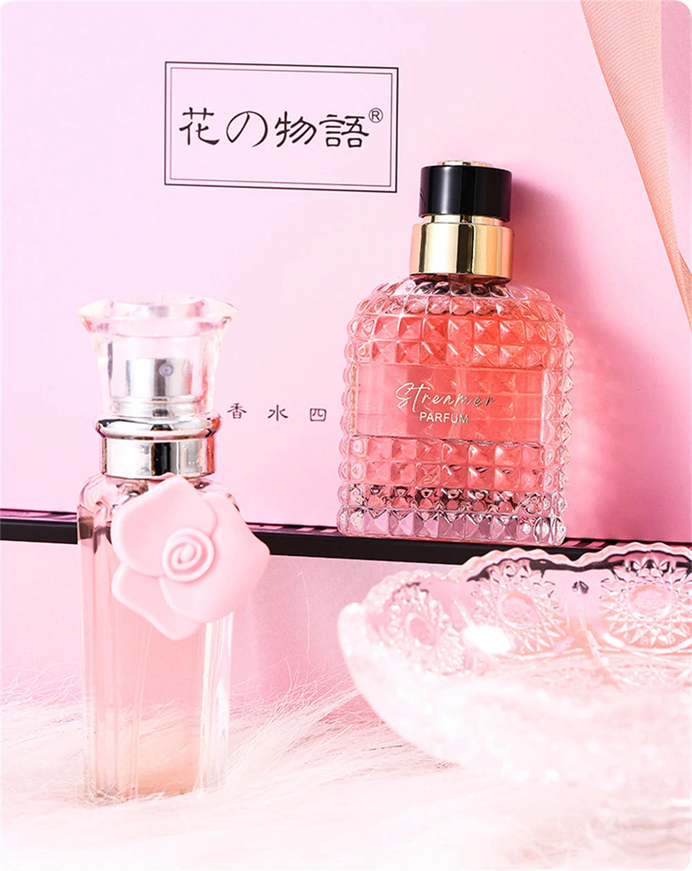 Marken-Geschenkbox 4-teiliges Set Parfüm Damen Parfum Femme 100ml Frischer natürlicher Blumenduft Spray Feminino Parfums De Mujer Originales