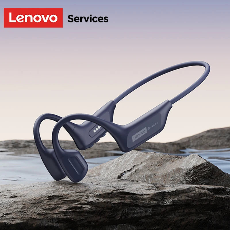 Lenovo S106 True Bone Conduction Headset Bluetooth 6.0 IPX8 Wasserdichte Kopfhörer 32GB MP3 HIFI-Ohrhörer mit Mikrofon zum Schwimmen