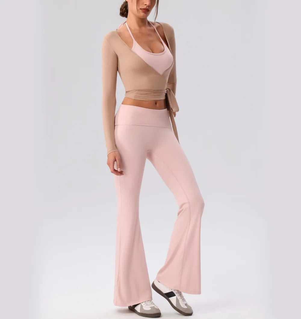 Yoga Sportshirt Blusen Pilates Crop Top Fitness Damen Langarm T-Shirt Oberteile Sweatshirt Sportbekleidung Damen Gym Yoga Kleidung