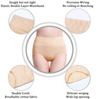 Molasus 5 Stück Damen Baumwollunterhosen Nahtlose Unterwäsche Hohe Taille Volle Abdeckung Damen Slips Set Atmungsaktive Unterhosen Übergröße