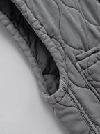 Herbst Winter Damen Stehkragen Leichte Ärmellose Baumwollweste Damen Taschendekoration Tanktop