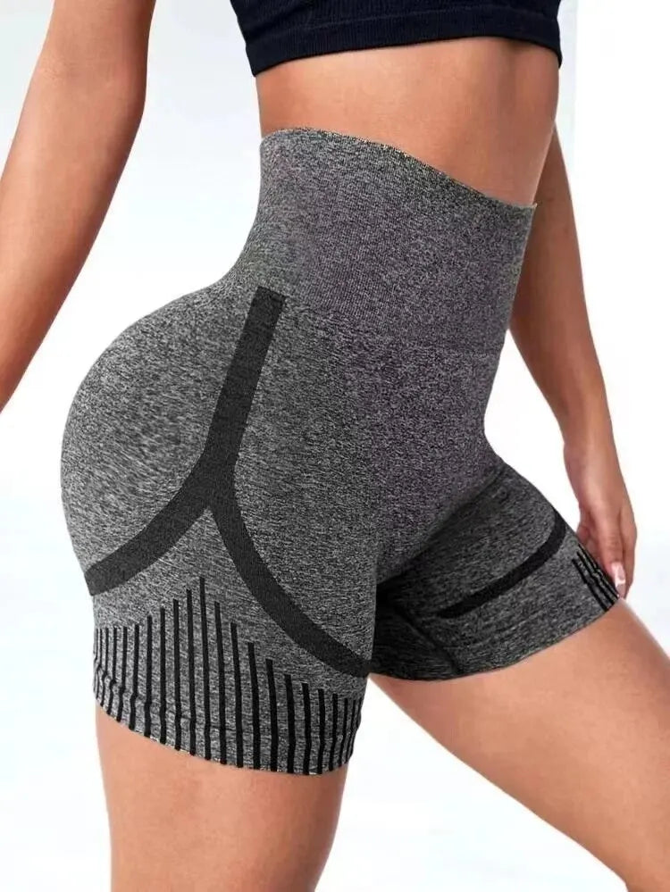 Damen Yoga Shorts Hohe Taille Workout Shorts Fitness Yoga Po Lifting Fitness Damen Yoga Gym Lauftop Shorts Sportbekleidung Zweitbild