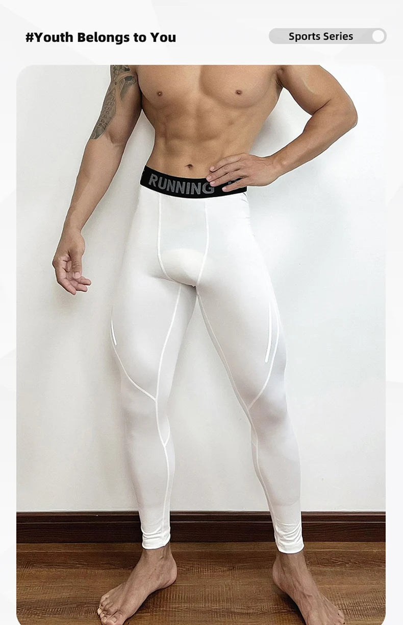 Herren Eng Anliegende Kompressionshose Schnell Trocknende Sportbekleidung Lauftights Herren Leggings Fitness Training Sexy Sport Gym Leggings
