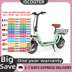 ISCOOTER i12 Elektroroller für Erwachsene 500W Motor E-Scooter 36V7.5AH Akku Elektroroller 12 Zoll Straßenreifen Elektroroller