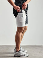 Herren-2-in-1-Lauf-Workout-Shorts mit Druck, Christian Gym Athletic Performance Shorts mit Handytasche und Handtuchschlaufe, Activewear