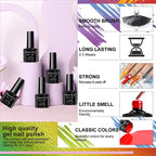 28tlg./Set Gel-Nagellack-Set Glasflasche Soak Off UV-Gel-Lack Rot Rosa Bunter Gel-Nagellack Matt Top Base Coat Nagelgel-Kit