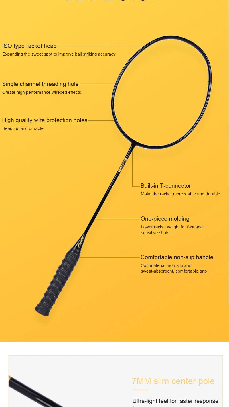 ALP ZJ2.0 Pro 4U 85g 100% Carbonfaser + Titanlegierung Badmintonschläger Ultraleichte Sportausrüstung Schläger Badmintontraining