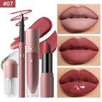 4tlg. Set Langanhaltendes Wasserdichtes Lippen-Make-up-Kit – Weicher, geschmeidiger cremiger Lippenstift & Lipgloss Lip Oil Set