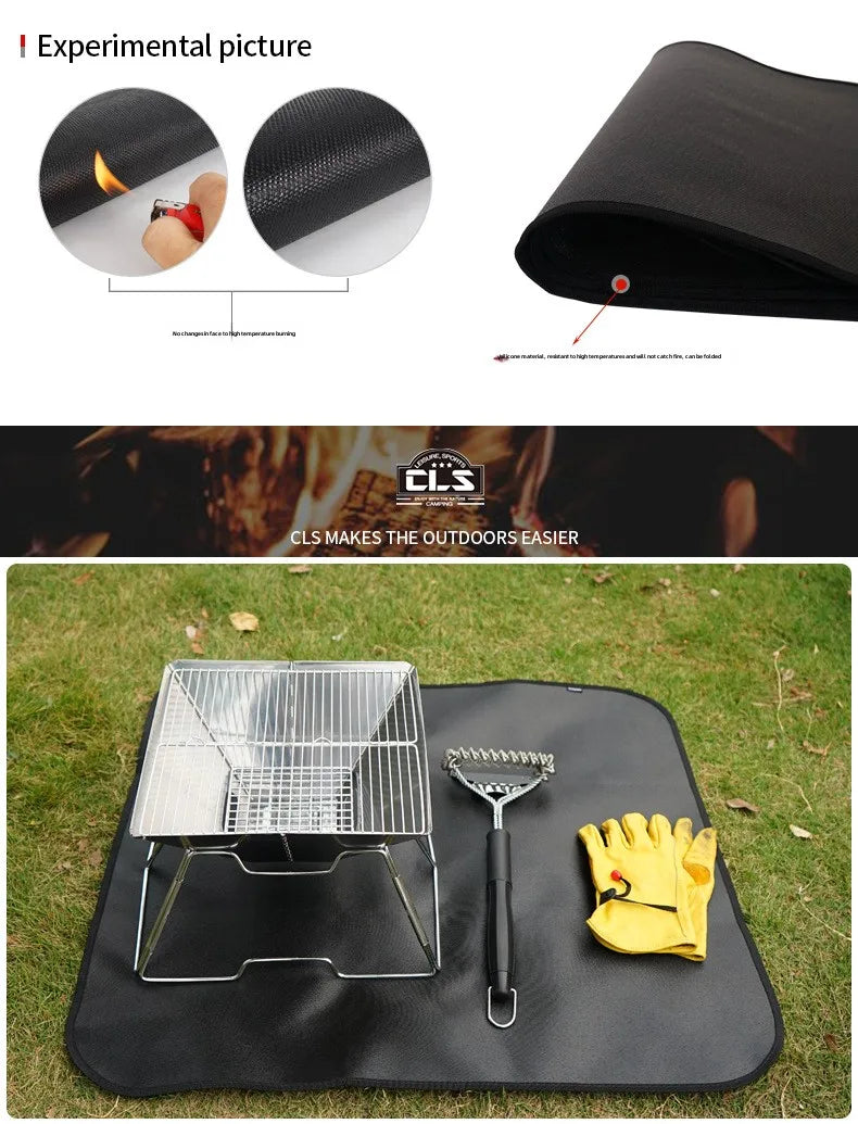 Neue Outdoor-Camping feuerfeste Matte Picknick Barbecue Isolationsmatte flammhemmend Hochtemperatur-Feuerdecke Fiberglasmatte