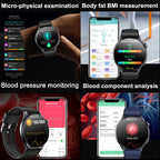 2026 Neue Smartwatch NFC EKG+PPG Blutsauerstoff Harnsäure Blutdruck Saphir Smartwatch Herren für Android iOS Smartwatch Herren