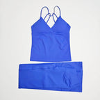 NCLAGEN Damen-Sportbekleidung, Vision-Set, verdrehtes Langarm-Oberteil vorne + Schlaghose, 2-teiliger Fitnessanzug, Trainings-Lauf-Outfit, Fitnessstudio-Kleidung