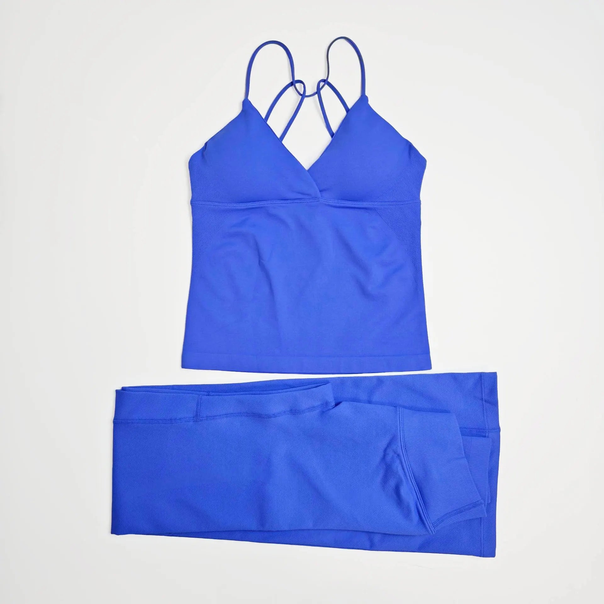 NCLAGEN Damen-Sportbekleidung, Vision-Set, verdrehtes Langarm-Oberteil vorne + Schlaghose, 2-teiliger Fitnessanzug, Trainings-Lauf-Outfit, Fitnessstudio-Kleidung