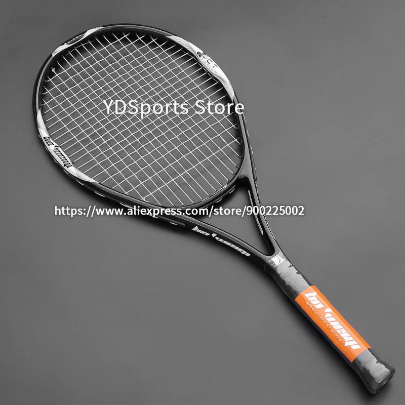 Hochwertiger Tennisschläger aus Carbon-Aluminiumlegierung, besaitet, für Erwachsene, 4-1/4 Zoll Griffstärke, inklusive Schlägertasche, für Herren und Damen