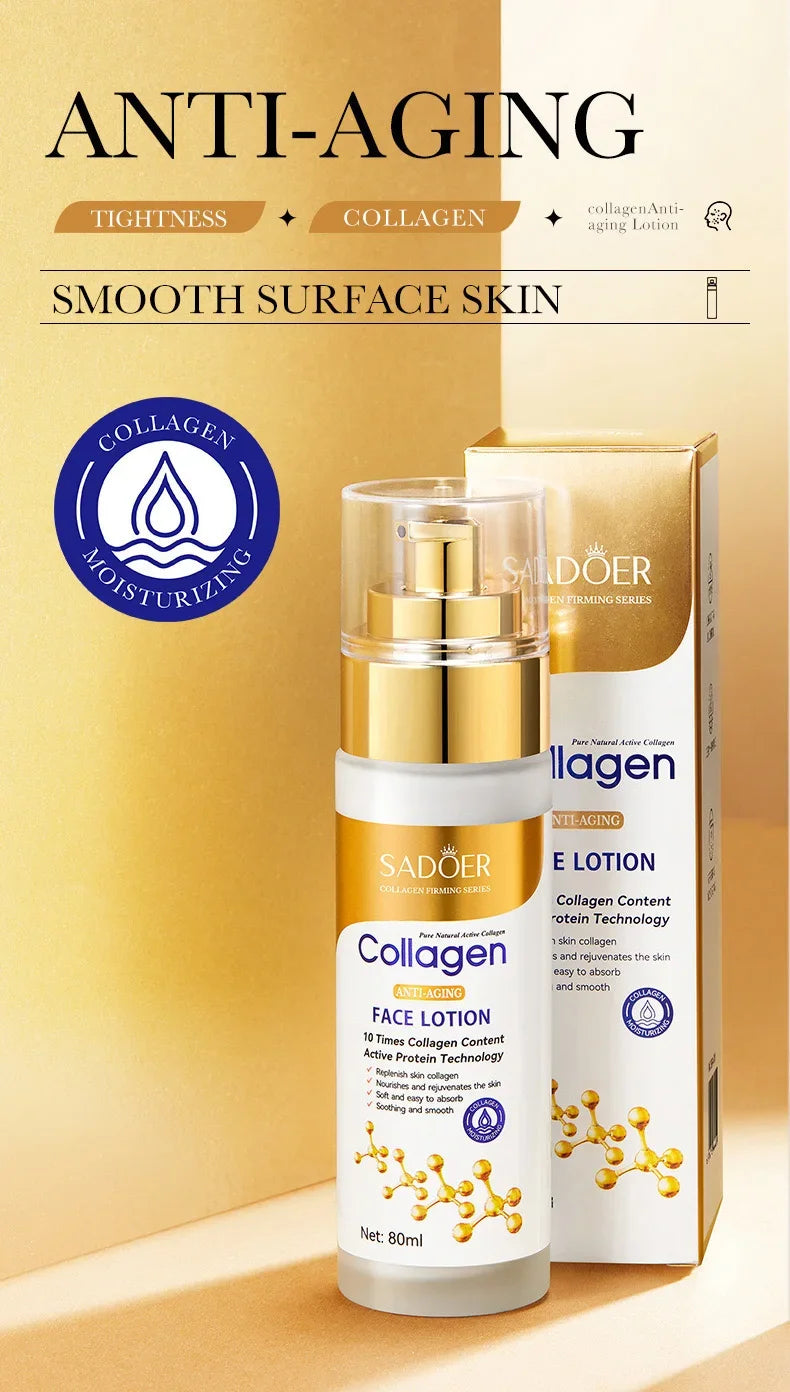 SADOER Collagen Gesichts-Serum Gesichtslotion Feuchtigkeitsspendende Gesichts-Emulsion Ölkontrolle Wasserauffüllung Erfrischende Gesichts-Essenz