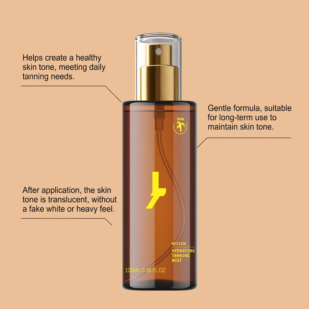Enhancing Tanning Spray Natural Shiny Bronzer Skin Nourishing Moisturizing Summer Beach Sunbathing Portable Tanning Mist Spray