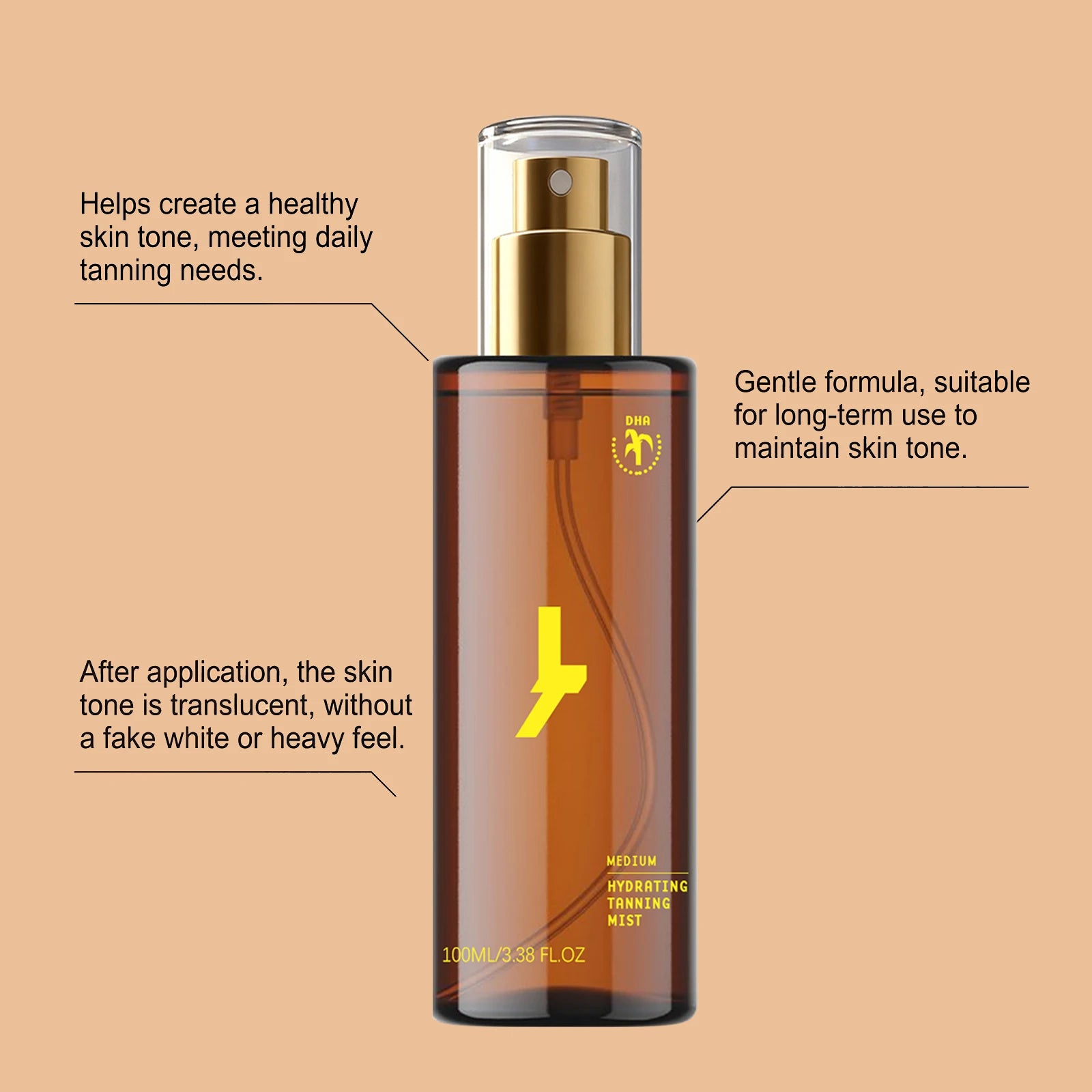 Enhancing Tanning Spray Natural Shiny Bronzer Skin Nourishing Moisturizing Summer Beach Sunbathing Portable Tanning Mist Spray